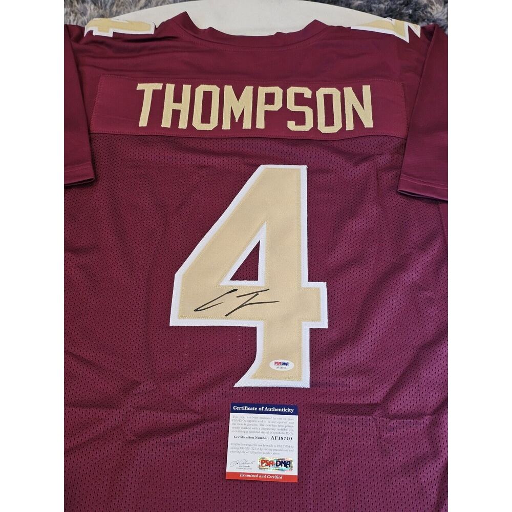 Chris Thompson Autographed/Signed Jersey PSA/DNA COA Red Custom Jersey